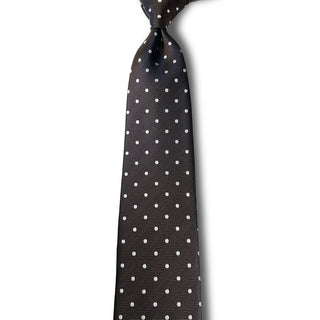 京都丹後産ネクタイ ブラウンドット シルク100%