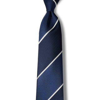 京都丹後産ネクタイ ブルーストライプ2 シルク100%