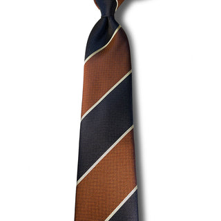 京都丹後産ネクタイ オレンジストライプ2 シルク100%