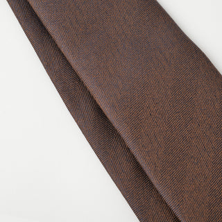 京都丹後産ネクタイ ブラウンソリッド メランジシルク糸使用