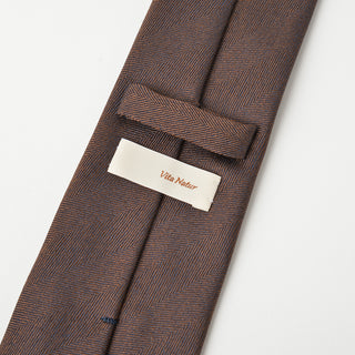 京都丹後産ネクタイ ブラウンソリッド メランジシルク糸使用