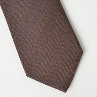京都丹後産ネクタイ ブラウンソリッド メランジシルク糸使用