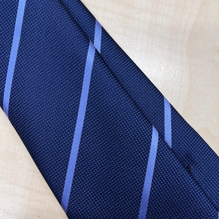 京都丹後産ネクタイ ブルーストライプ1 シルク100%
