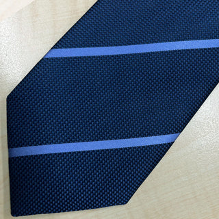 京都丹後産ネクタイ ブルーストライプ1 シルク100%