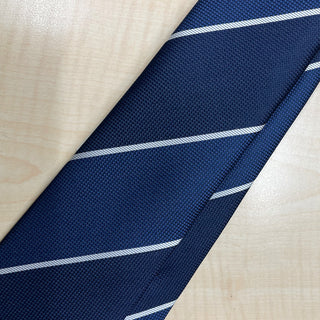 京都丹後産ネクタイ ブルーストライプ2 シルク100%