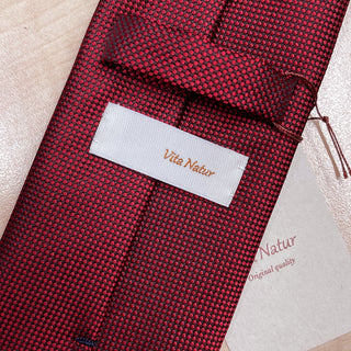 京都丹後産ネクタイ レッドソリッド シルク100%