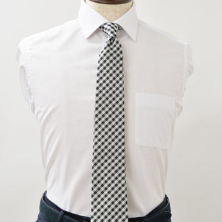 京都丹後産ネクタイ ギンガムチェック シルク100%