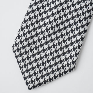 京都丹後産ネクタイ ハウンドトゥース シルク100%