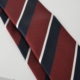 京都丹後産ネクタイ ワインストライプ2 メランジシルク糸使用