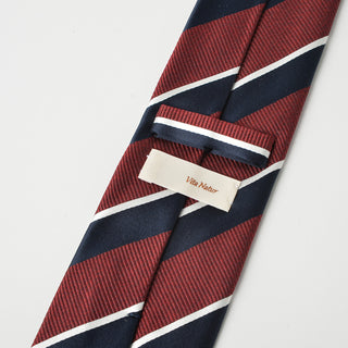 京都丹後産ネクタイ ワインストライプ2 メランジシルク糸使用