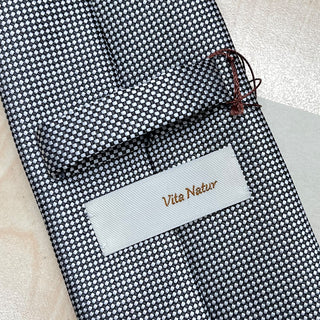 京都丹後産ネクタイ シルバーソリッド シルク100%