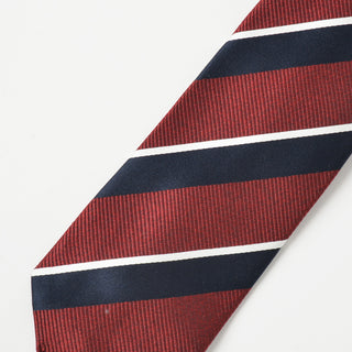 京都丹後産ネクタイ ワインストライプ2 メランジシルク糸使用
