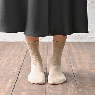 レディース靴下 3足セット ナチュラル「すっきりリブタイプ」 日本製 高機能
