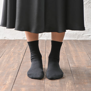 レディース靴下 3足セット モノトーン「すっきりリブタイプ」 日本製 高機能