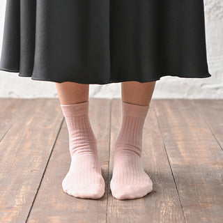 レディース靴下 3足セット ナチュラル「すっきりリブタイプ」 日本製 高機能