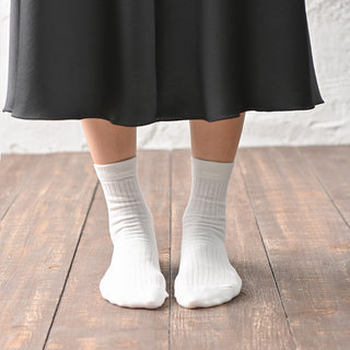 レディース靴下 3足セット モノトーン「すっきりリブタイプ」 日本製 高機能