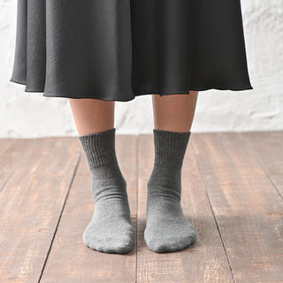 レディース靴下 3足セット モノトーン「ゆったりリブタイプ」日本製 高機能