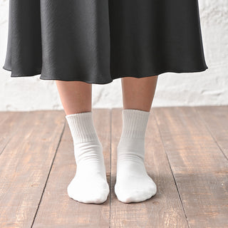 レディース靴下 3足セット モノトーン「ゆったりリブタイプ」日本製 高機能