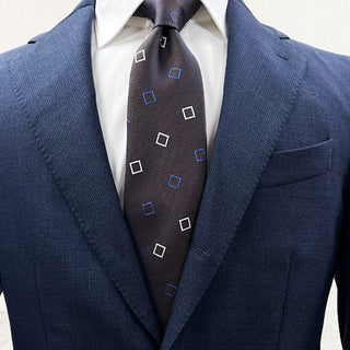 京都丹後産ネクタイ ブラウンコモン シルク100%