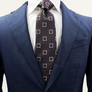 京都丹後産ネクタイ ブラウンコモン2 メランジシルク糸使用