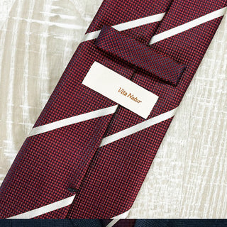 京都丹後産ネクタイ ワインストライプ1 シルク100%