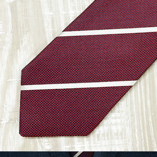 京都丹後産ネクタイ ワインストライプ1 シルク100%