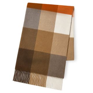 Cashmere100% 체크 머플러 Check-Orange 체크-오렌지(오리지널 BOX들이) 35 cm×186 cm 
