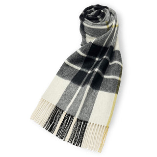 CashmereBlend 체크스톨 TartanCheck White 타탄 체크 화이트 60 cm×190 cm 