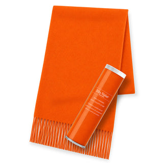 Cashmere 100 % 머플러 Orange 무지 오렌지 오리지널 BOX 포함) 30cm × 180cm 