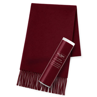 Cashmere100% 머플러 Wine 무지 와인(오리지널 BOX들이) 30 cm×180 cm 