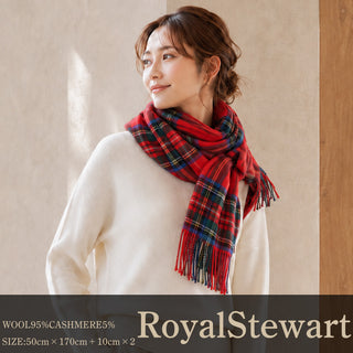CashmereBlend 체크스톨 RoyalStewart 로얄 스튜어트 60cm×190cm 