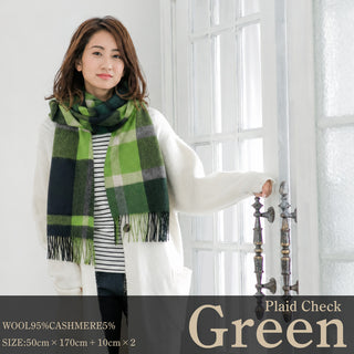 CashmereBlend 체크스톨 BeigeStewart 베이지 스튜어트 60cm×190cm 
