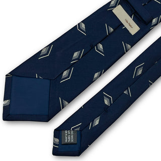 【予約販売】 Premium Collection 京都丹後産 HAND MADEネクタイ ダイヤモチーフ ネイビー