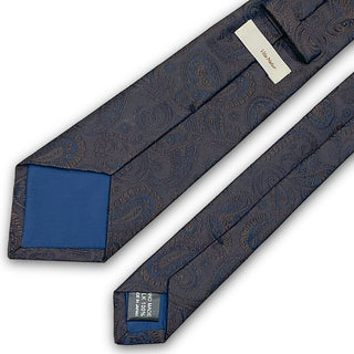 【予約販売】 Premium Collection 京都丹後産 HAND MADEネクタイ シャドウペイズリー ブラウン