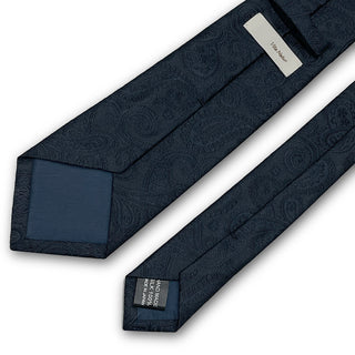 【予約販売】 Premium Collection 京都丹後産 HAND MADEネクタイ シャドウペイズリー Dネイビー