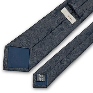 【予約販売】 Premium Collection 京都丹後産 HAND MADEネクタイ シャドウペイズリー グレー