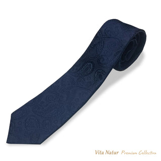 【予約販売】 Premium Collection 京都丹後産 HAND MADEネクタイ シャドウペイズリー ネイビー