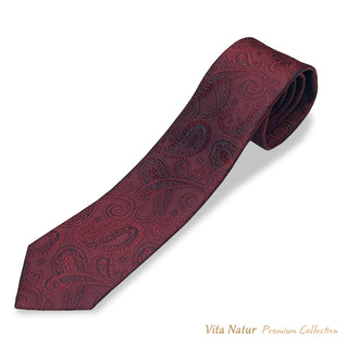 【予約販売】 Premium Collection 京都丹後産 HAND MADEネクタイ シャドウペイズリー ワイン