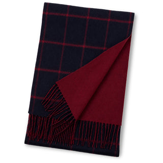 CashmereBlend 리버시블 머플러 체크 Navy Men's 네이비/레드 30 cm×180 cm 