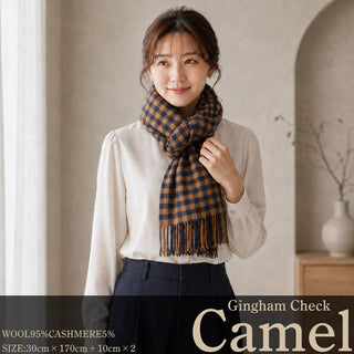 CashmereBlend 체크 머플러 TartanCheck White 타탄 체크 화이트 30cm×190cm 
