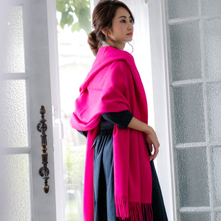 Cashmere100% High Quality 플레인 대형 스톨 Pink 무지 핑크(오리지널 BOX들이) 70 cm×205 cm 