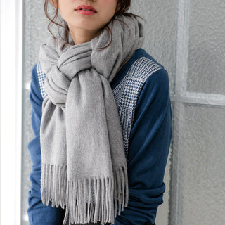 Cashmere100% High Quality 플레인 대형 스톨 Gray 무지 그레이(오리지널 BOX들이) 70 cm×205 cm 