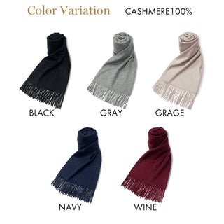 Cashmere100％ プレーン大判ストール Navy 無地 ネイビー