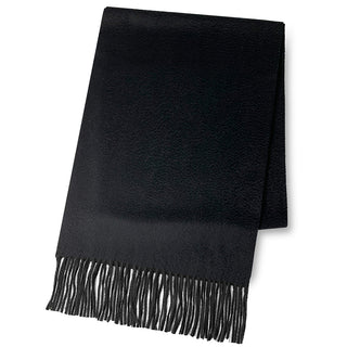 Cashmere100％ プレーンマフラー Black 無地 ブラック（オリジナルBOX入り）35cm×186cm