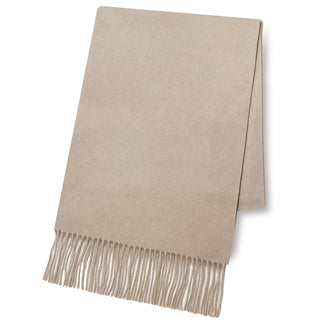 Cashmere100％ プレーンマフラー Grage 無地 グレージュ（オリジナルBOX入り）35cm×186cm
