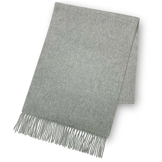 Cashmere100％ プレーンマフラー Gray 無地 グレー（オリジナルBOX入り）35cm×186cm