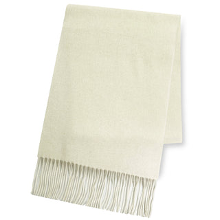 Cashmere100％ プレーンマフラー White 無地 ホワイト（オリジナルBOX入り）35cm×186cm
