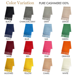 Cashmere100％ Men’sマフラー Blue 無地 ブルー 30cm幅