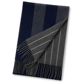 CashmereBlend 리버시블 머플러 패널 Navy Men's 네이비/그레이 30 cm×180 cm 