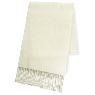 Cashmere100％ マフラー White 無地 ホワイト（オリジナルBOX入り）30cm×180cm